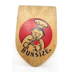 Vintage Rare Red Chef Bunsize Of California  Wooden Hamburger Press Shaper